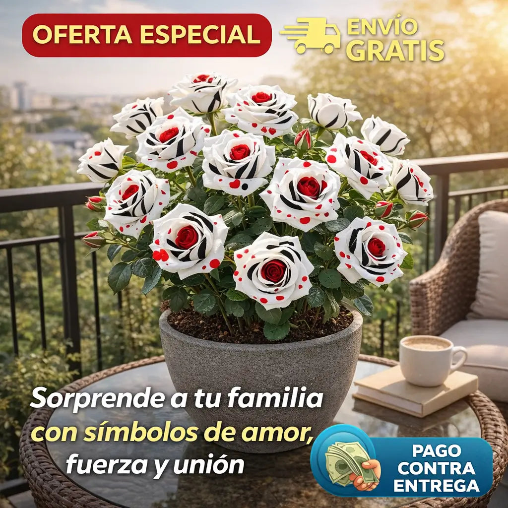 Semillas Rosa Exótica Roja, Blanca y Negra 🏡 Esencia Tricolor del Amor