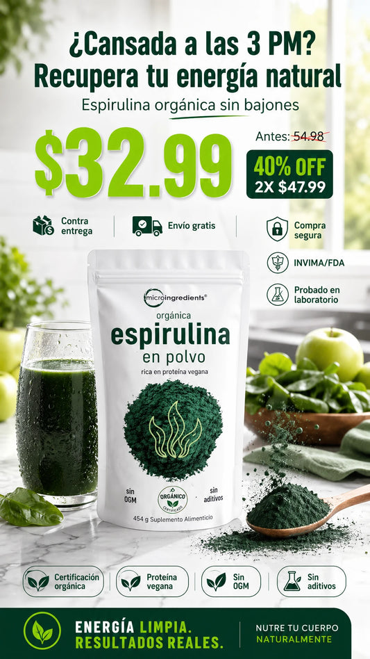 Spirulina Organica En Polvo 454g