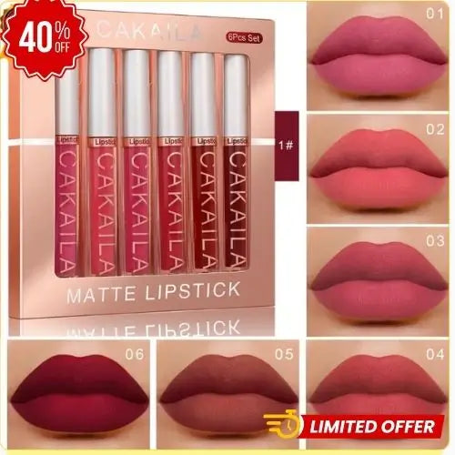 Set X6 Labiales Cakaila - Práctico Matte Diario