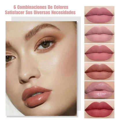 Set X6 Labiales Cakaila - Práctico Matte Diario