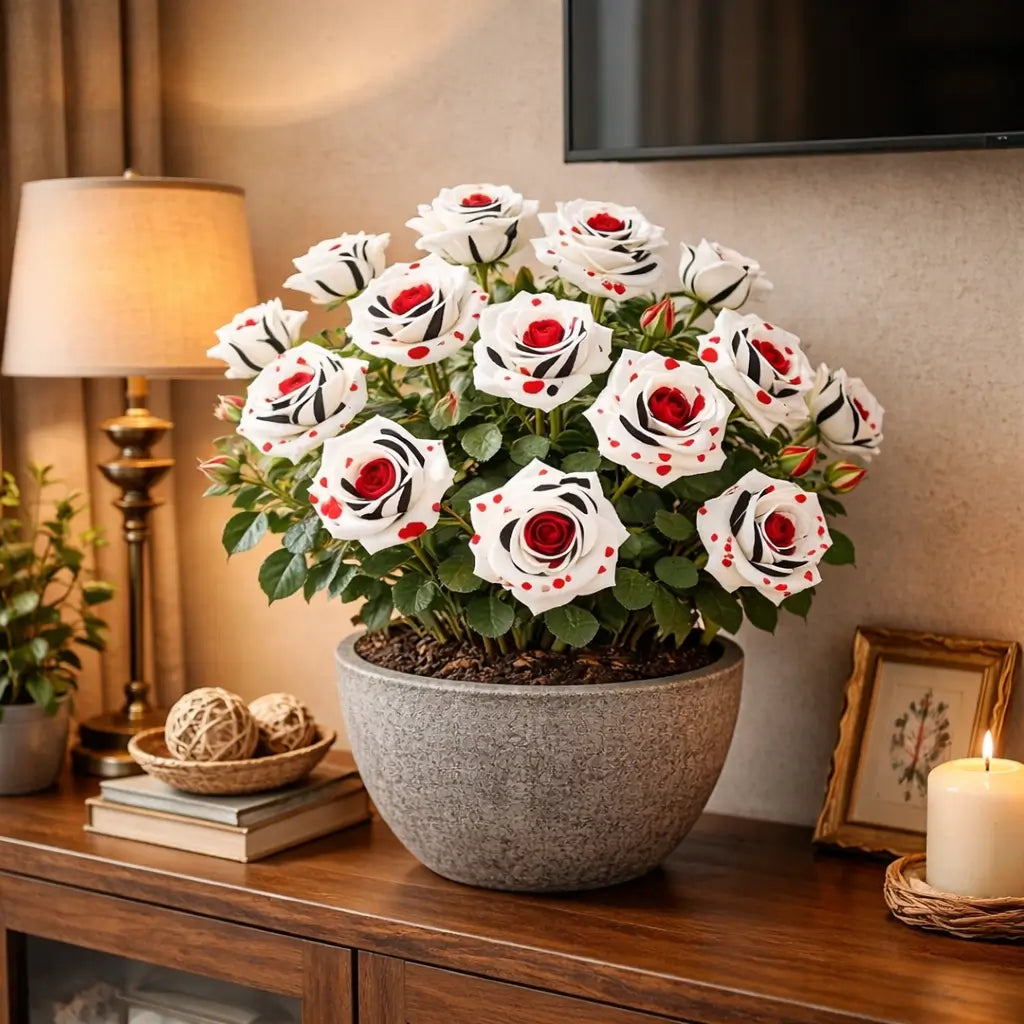 Semillas Rosa Exótica Roja, Blanca y Negra 🏡 Esencia Tricolor del Amor